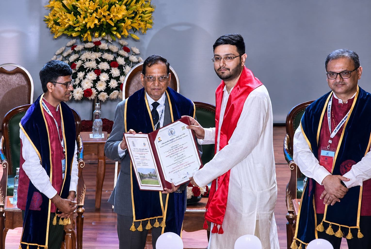 Dr Naren Chandra being conferred the DM degree at AIIMS New Delhi convocation